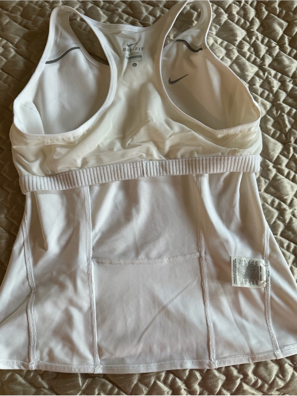 Nike White Dri-FIT Racerback Performance Tank - Picture 4 of 5